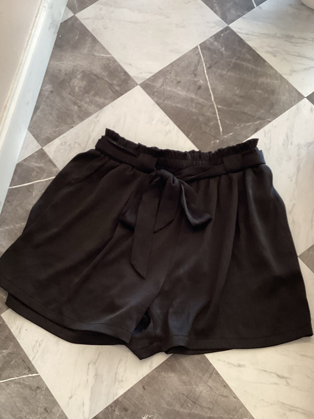148 ODDY Black Women’s Tie-Waist elastic Shorts